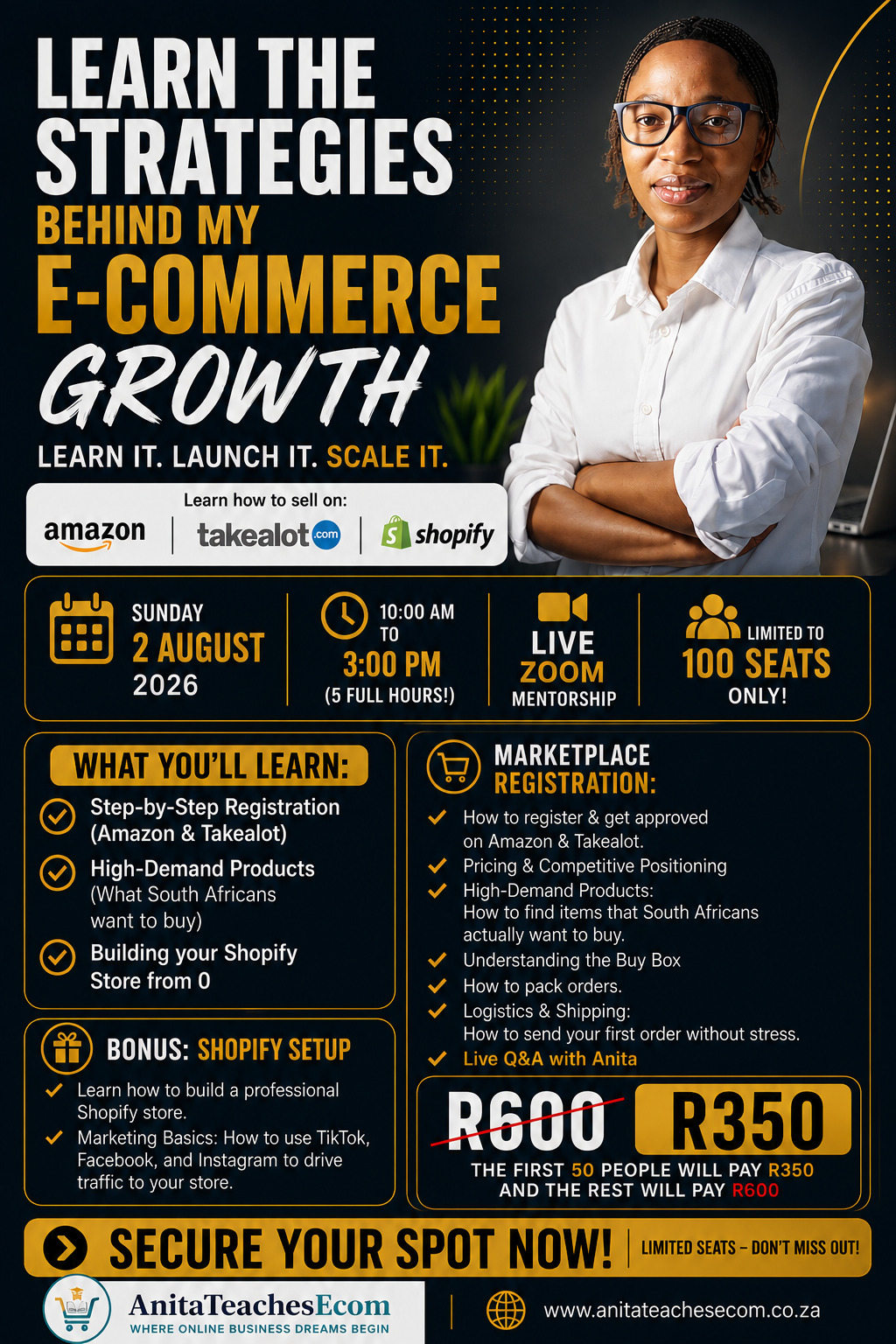 Live Online E-Commerce Mentorship via Zoom | Amazon, Takealot & Shopify Training